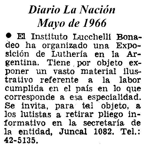 1966 - Exposición de Lutheria