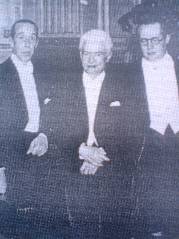 El director Lamberto Baldi, Manuel Maria Ponce y Andres Segovia